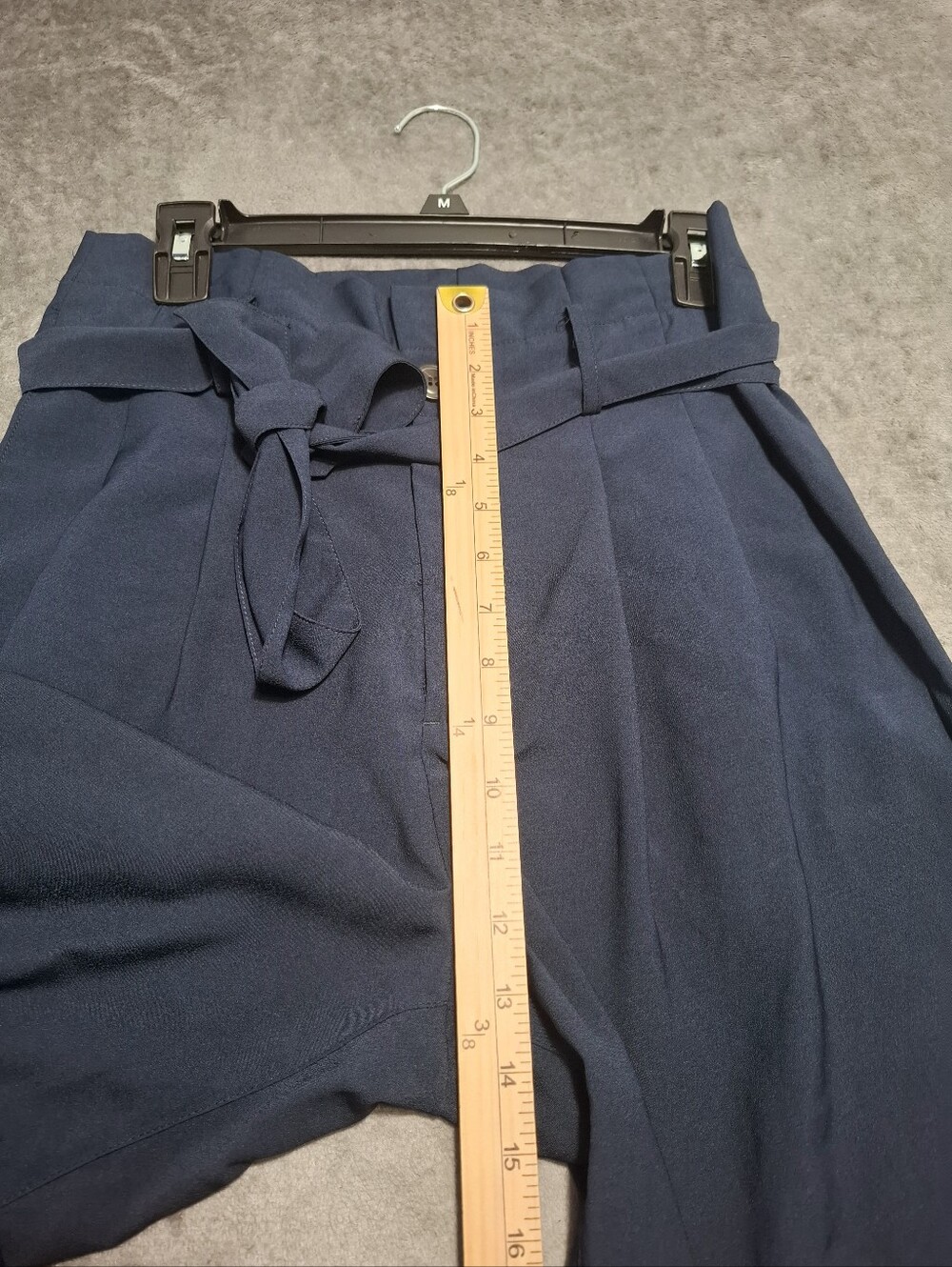 Madewell Drapey Paperbag High Waist Navy Blue Tapered Pants Sz 6 Preppy Office - Picture 8 of 14
